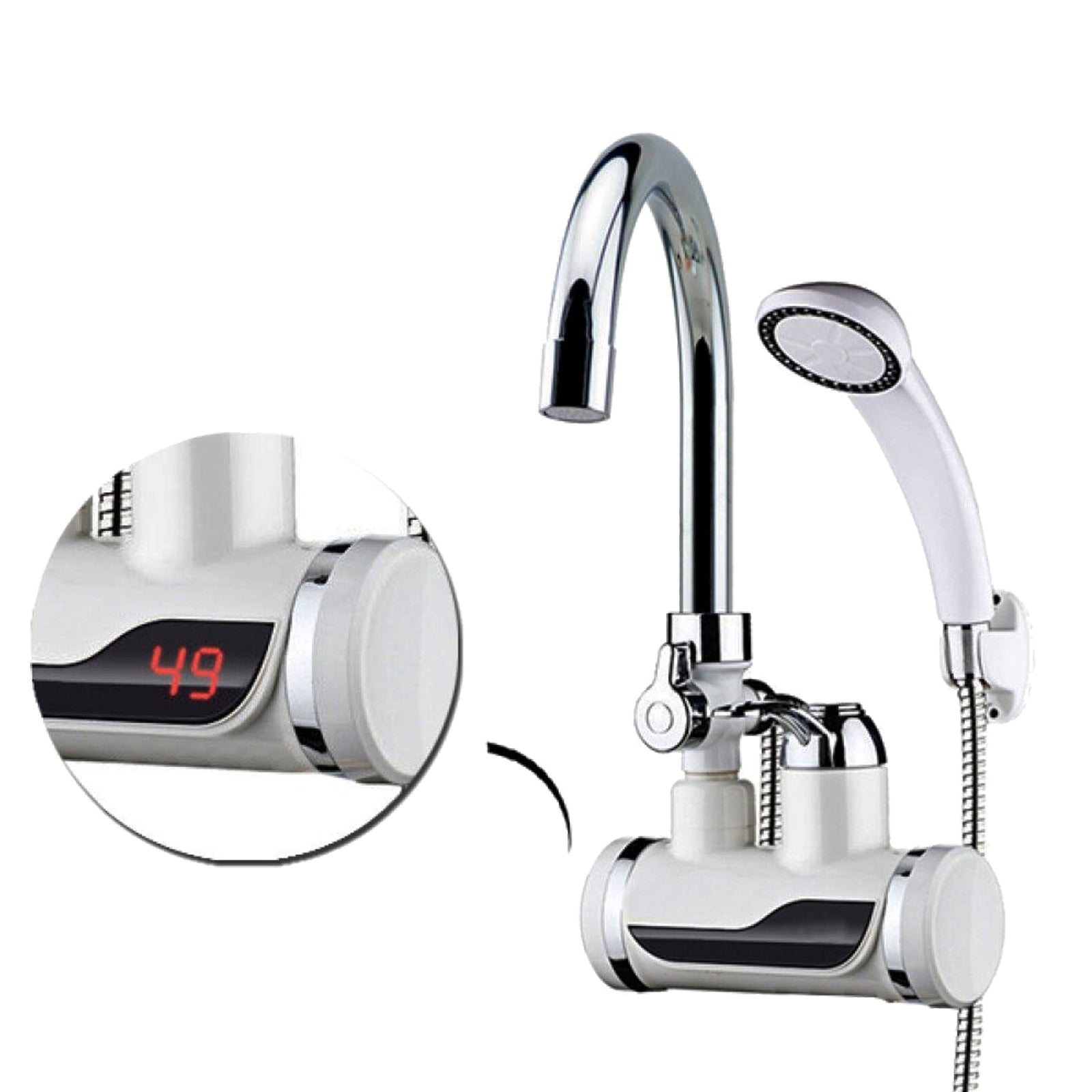 Mosogatófűtéses csaptelep zuhanyfejjel