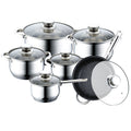 12 darabos, strapabíró edénykészlet 18/10-es rozsdamentes acélból