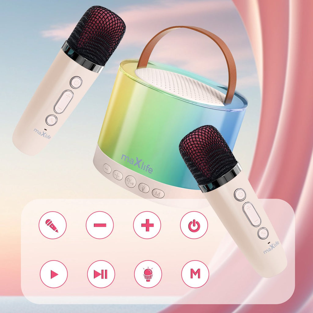 Maxlife Hangszóró + 2 Vezeték nélküli mikrofon