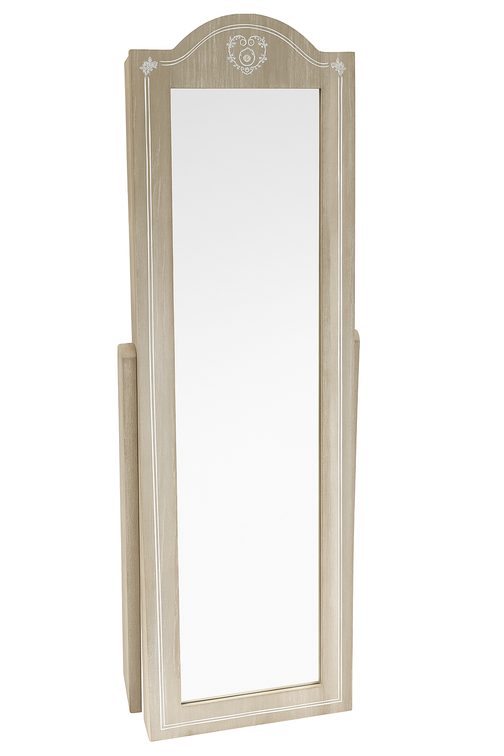 Elegáns álló tükör beépített ékszertartóval