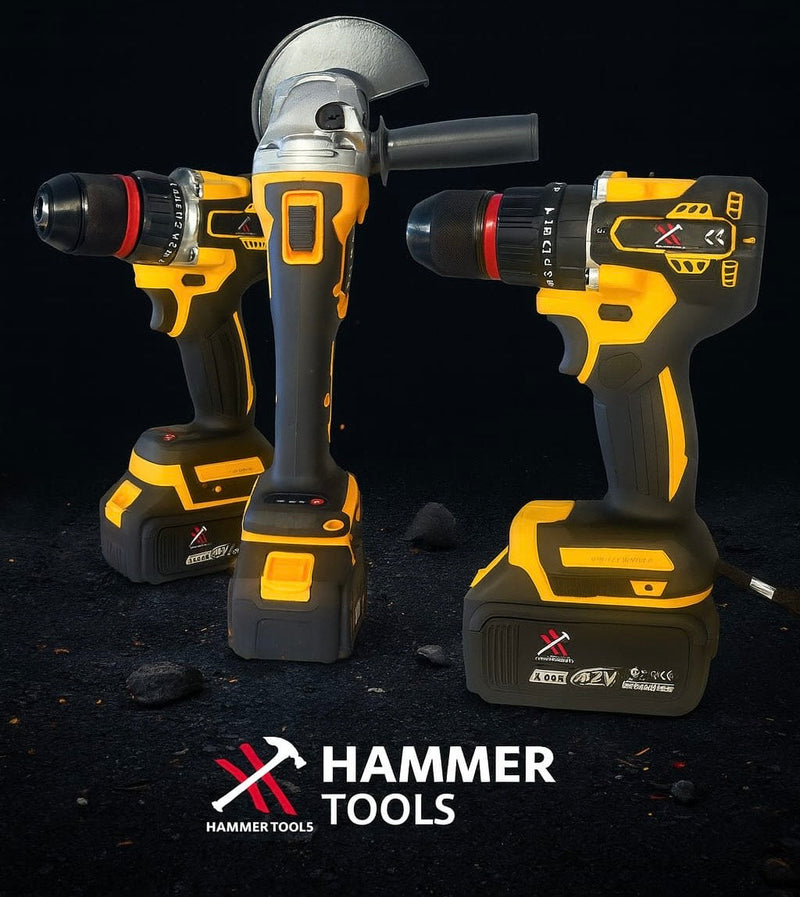 Hammer Tools 4 az 1-ben Készlet - Fúró, Csiszológép, Ütvefúró és Csavarozó