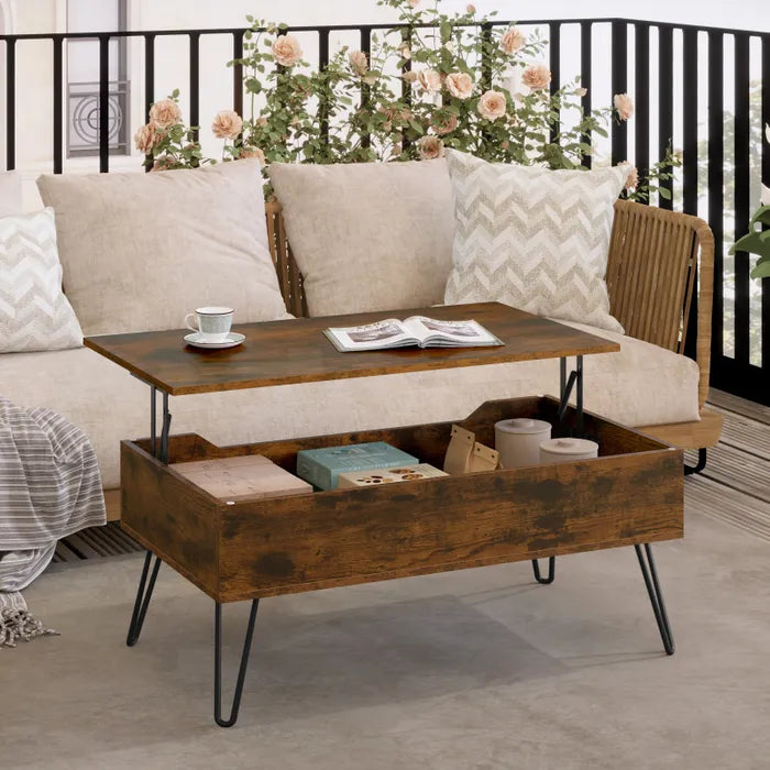 Modern felnyitható dohányzóasztal tárolóhellyel