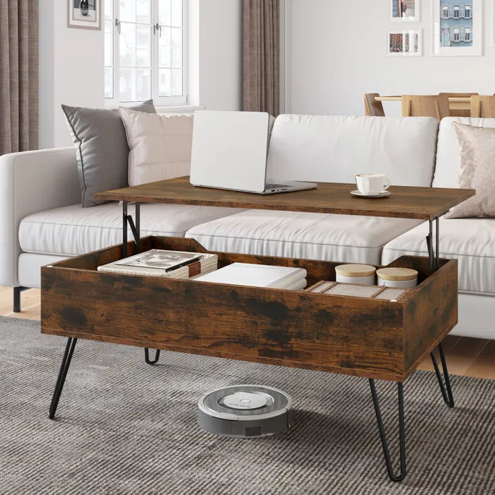 Modern felnyitható dohányzóasztal tárolóhellyel