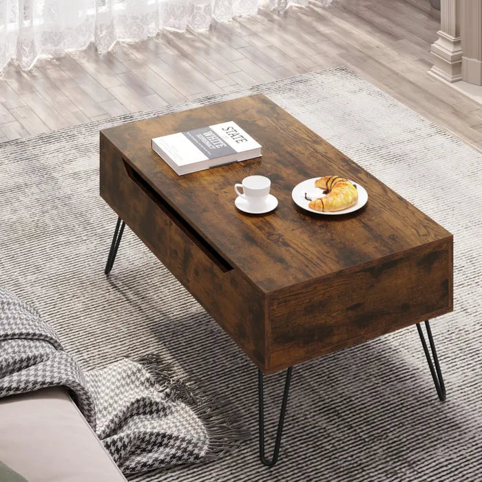 Modern felnyitható dohányzóasztal tárolóhellyel