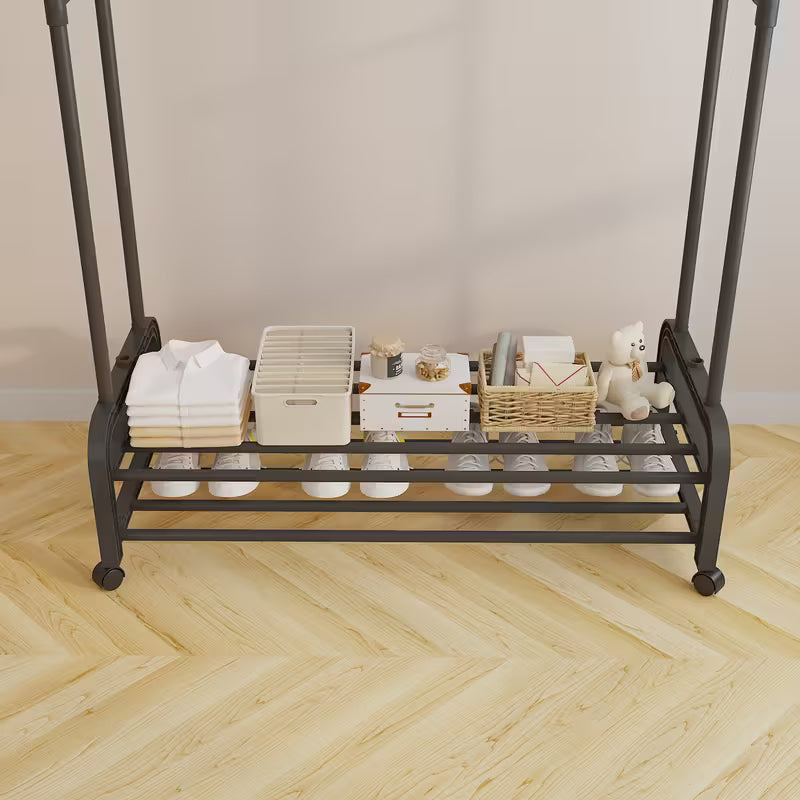 Ruhatartó állvány polccal – 105 cm