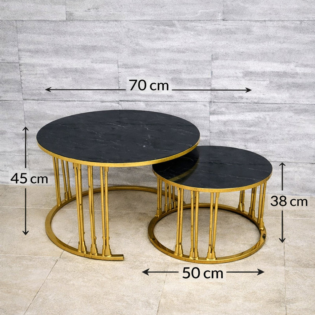 Dohányzóasztal szett – Fekete márvány