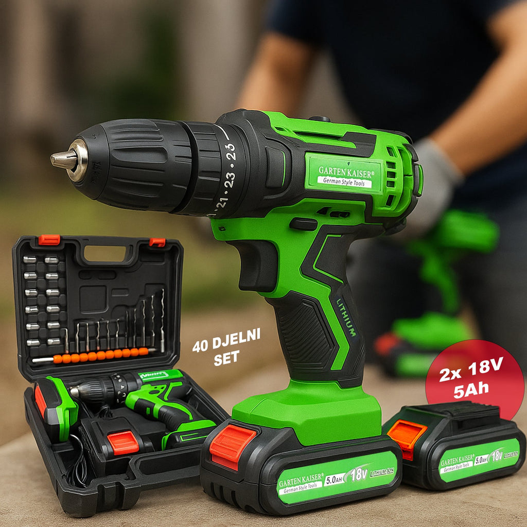 Gk akkus fúró + 40 darabos készlet