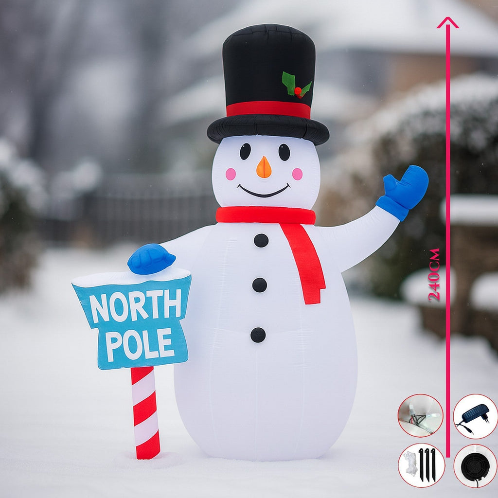 Nagy felfújható hóember - 240 cm