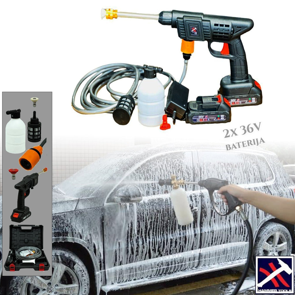 AKU MAGASNYOMÁSÚ MOSÓ-MINIWASH 36V 2 AKKUMULÁTORRAL ÉS TELJES FELSZERELTSÉGGEL, KALAPÁCSOS SZERSZÁMOKKAL