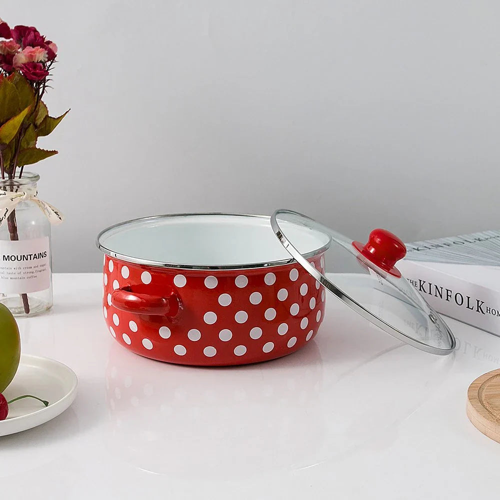 Retro zománcozott fazék készlet, 5 részes (16–24 cm)