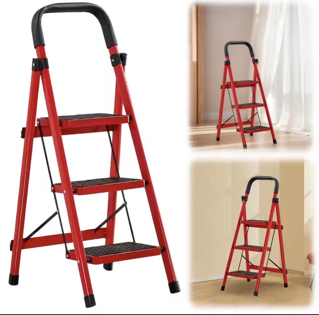 Prémium összecsukható alumínium létra - 3 fokos