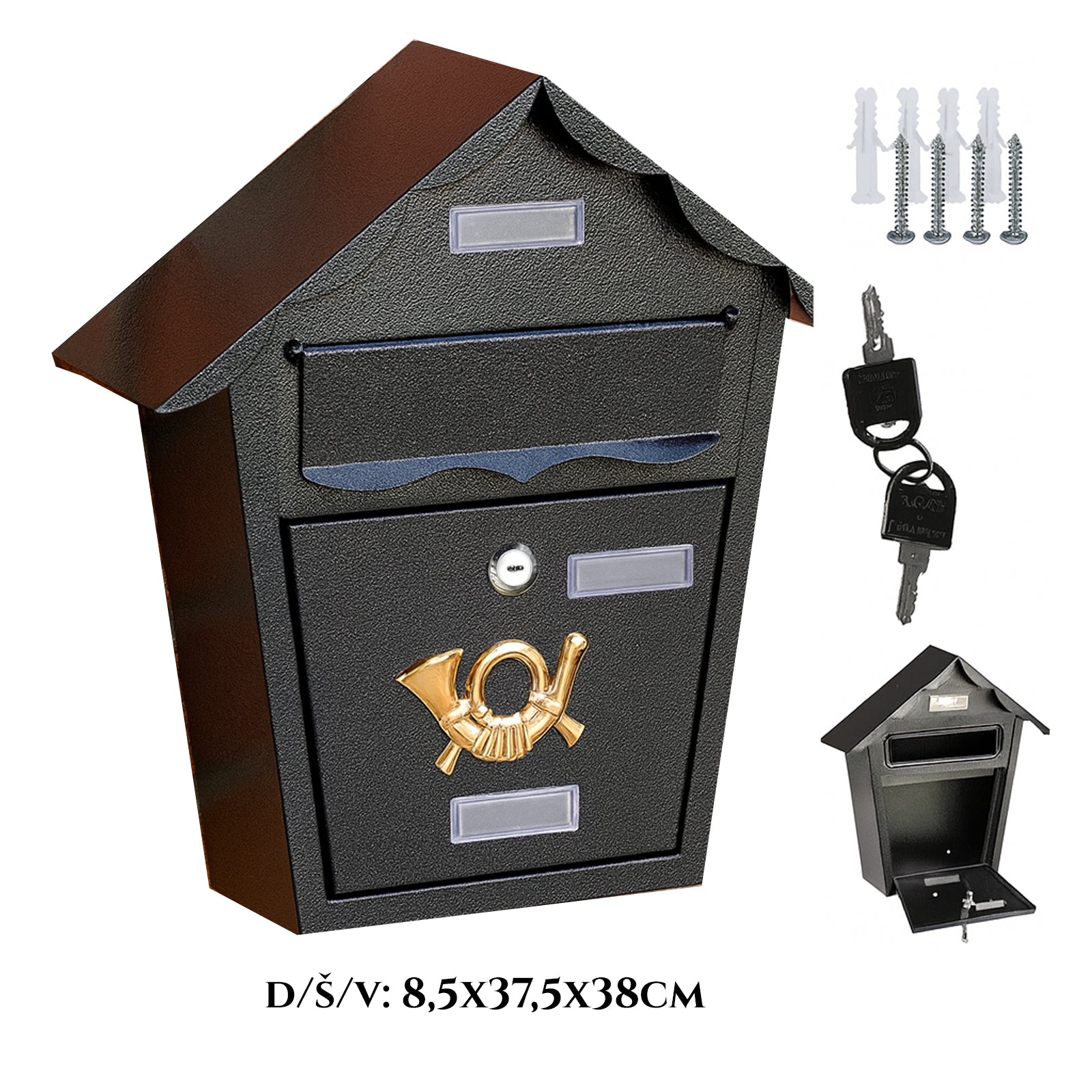 Horganyzott acél postaláda