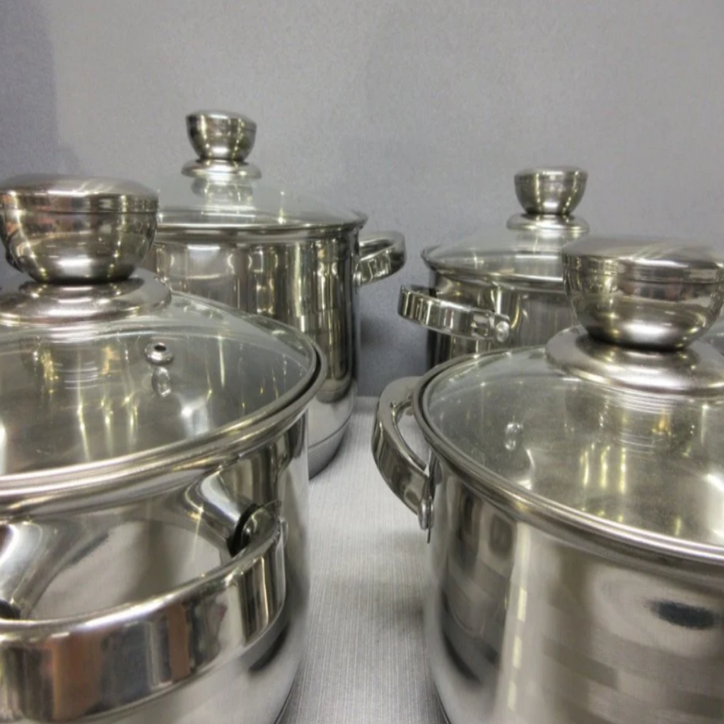 12 darabos, strapabíró edénykészlet 18/10-es rozsdamentes acélból