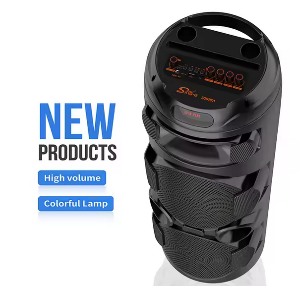 DUPLA 8 HÜVELYKES BLUETOOTH HANGSZÓRÓ VEZETÉK NÉLKÜLI MIKROFONNAL