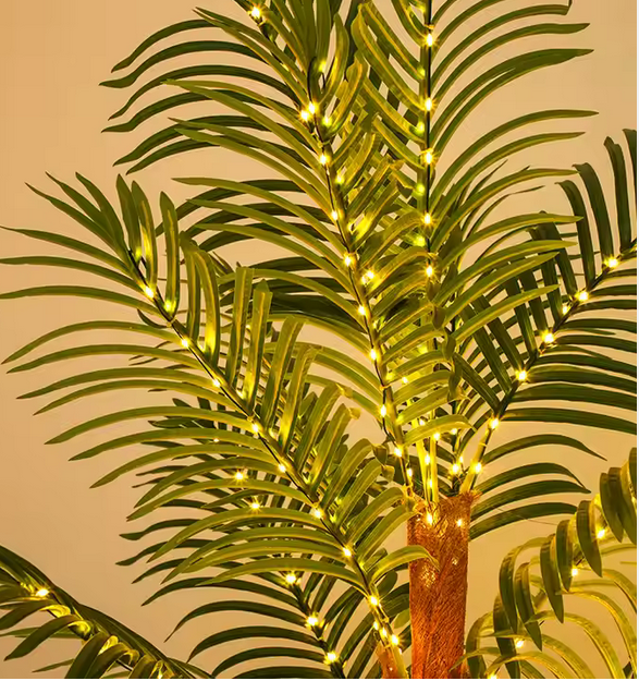 LED VILÁGÍTÁSÚ DEKORATÍV PÁLMAFA ÁLLVÁNNYAL 120CM/150CM/180CM