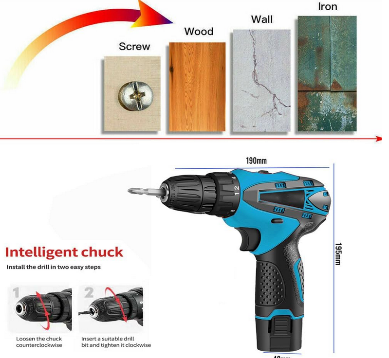 XXL AKKUS FÚRÓ-CSAVAROZÓ 18 V-OS 2 LÍTIUM-AKKUMULÁTORRAL, 85 ALKATRÉSSZEL ÉS LED LÁMPÁVAL