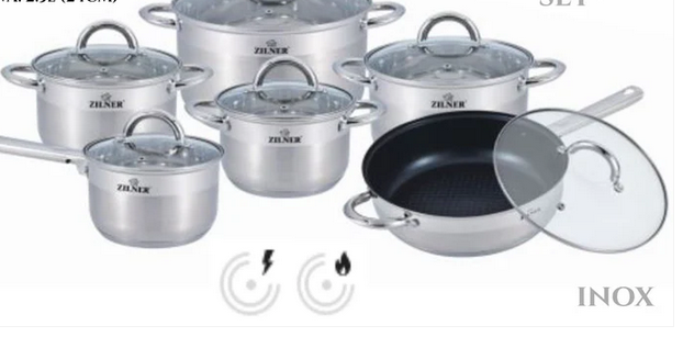 Felső rozsdamentes acél 18/10 ZILNER 12 darabos edénykészlet