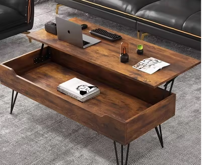 Modern felnyitható dohányzóasztal tárolóhellyel