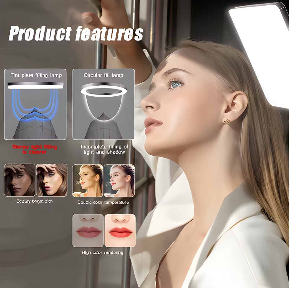 LED stúdióvilágítás 6500K állvánnyal