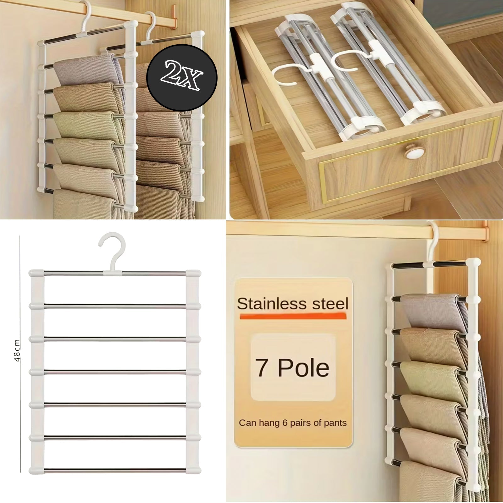 Elegáns nadrágtartó akasztó x2