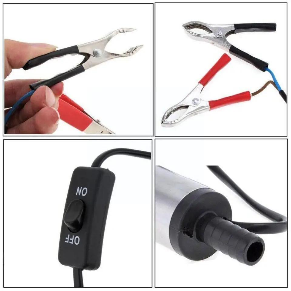 Rozsdamentes acél üzemanyag-áttöltő szivattyú 12V-os BE/KI gombbal