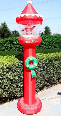 2 méteres felfújható karácsonyi lámpa, amely repülő hóval világít