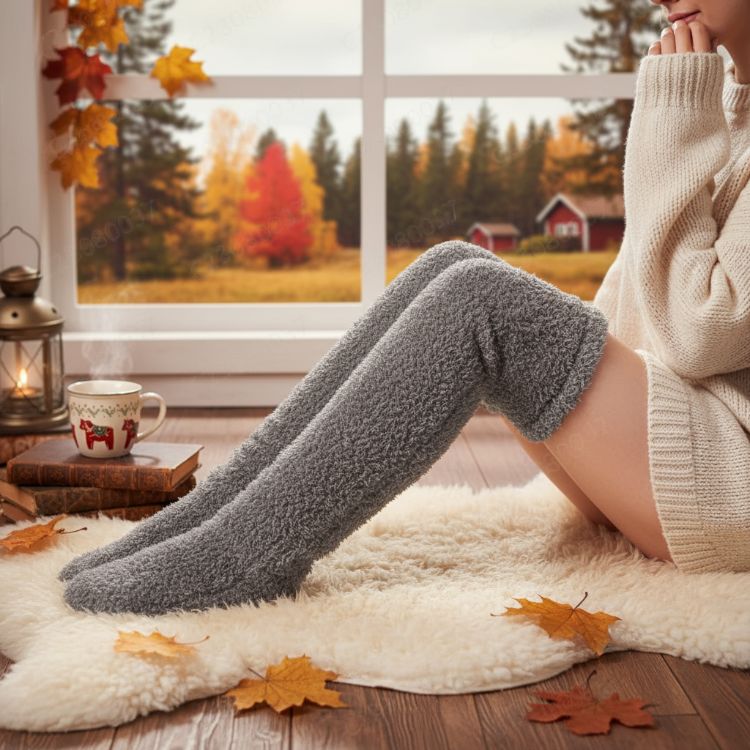 Ultra puha hosszú téli zokni - 55 cm