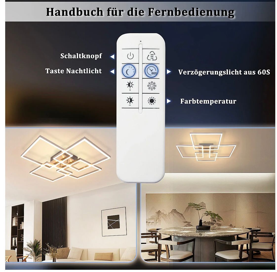 Modern LED mennyezeti panel - 60W (60×60 cm)