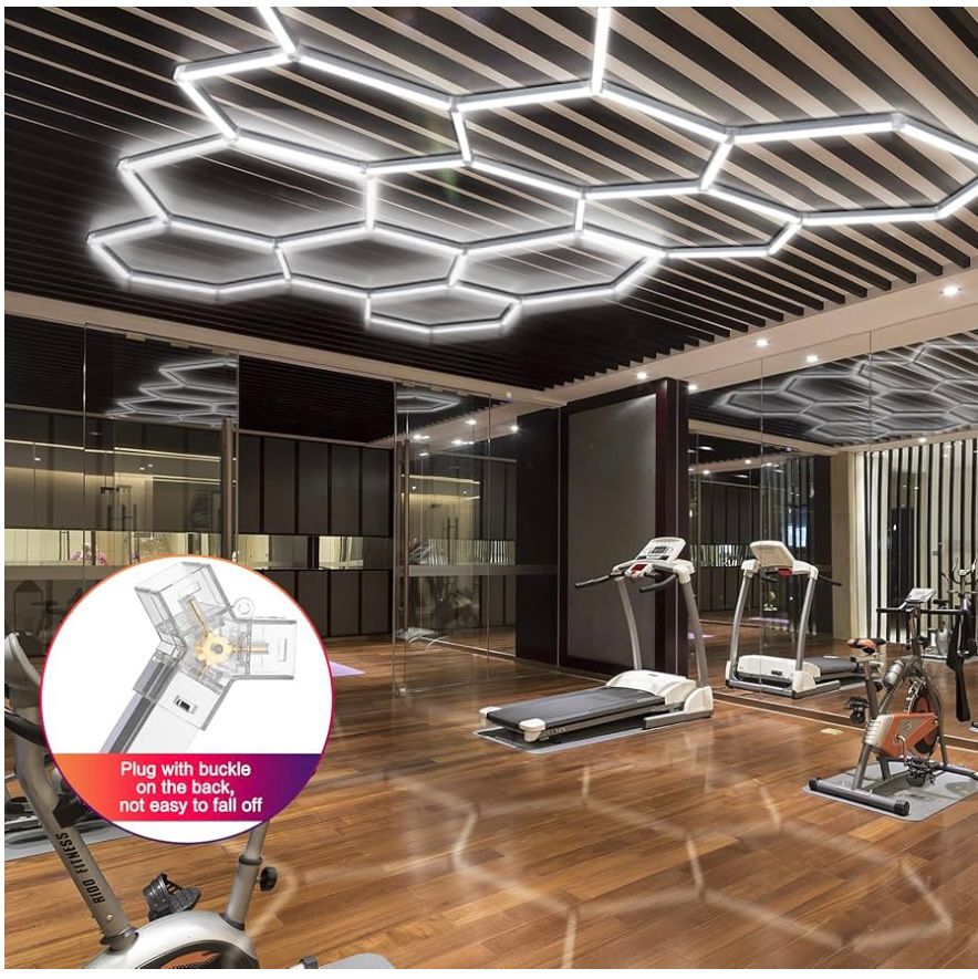 Mennyezeti LED lámpa hatszögletű 240×180 cm