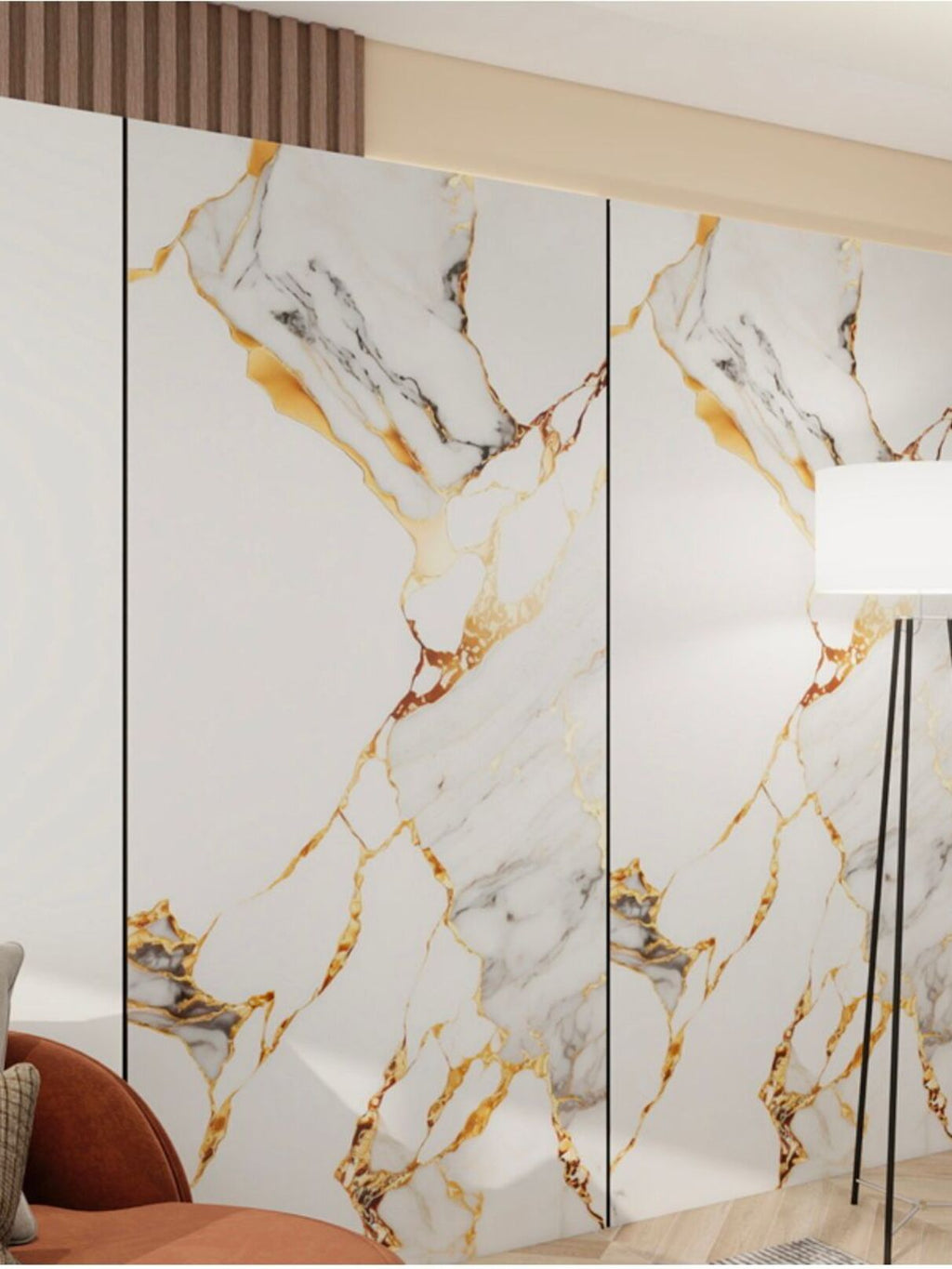 Fali dekorpanel - White gold