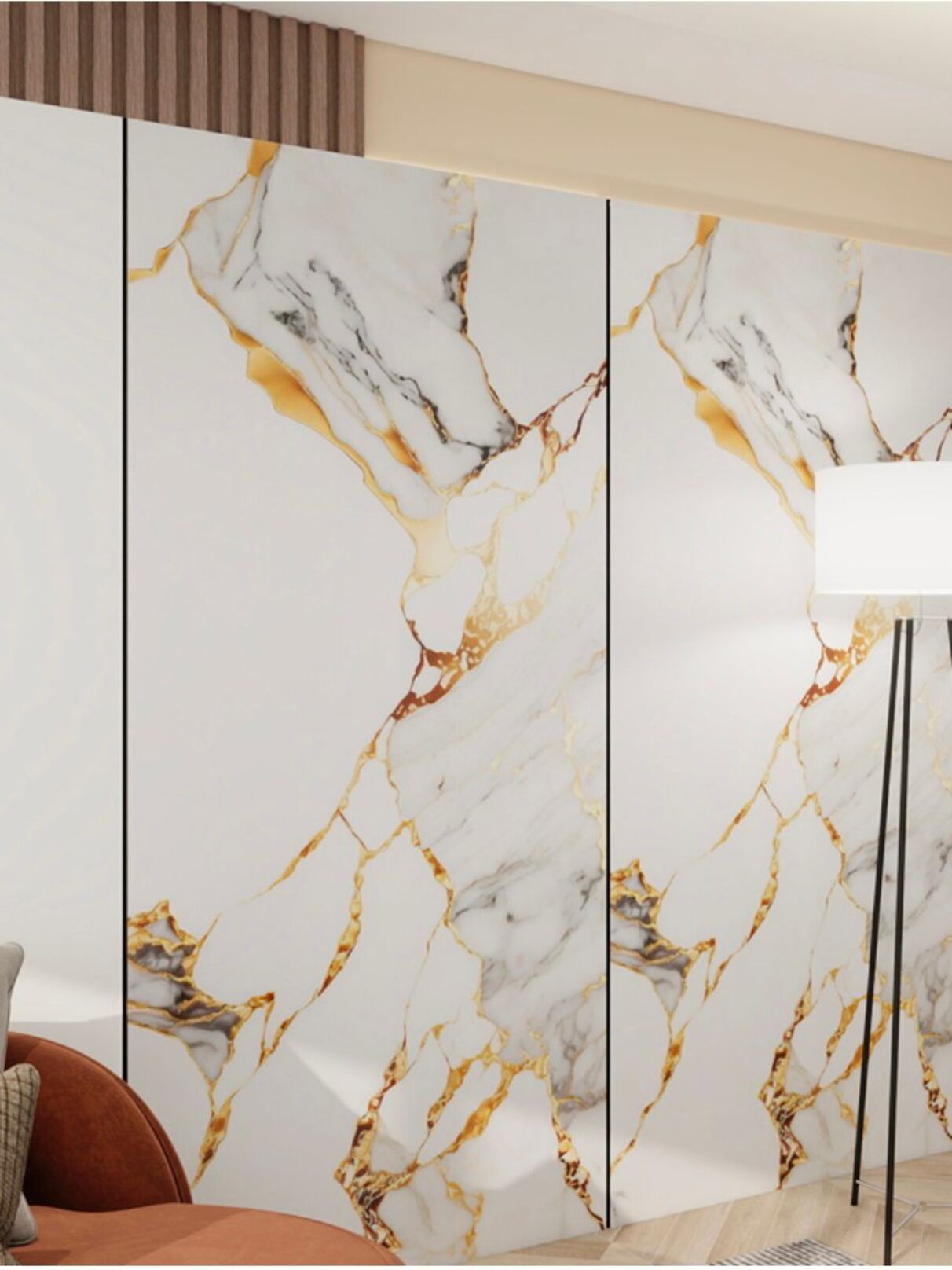 Fali dekorpanel - White gold