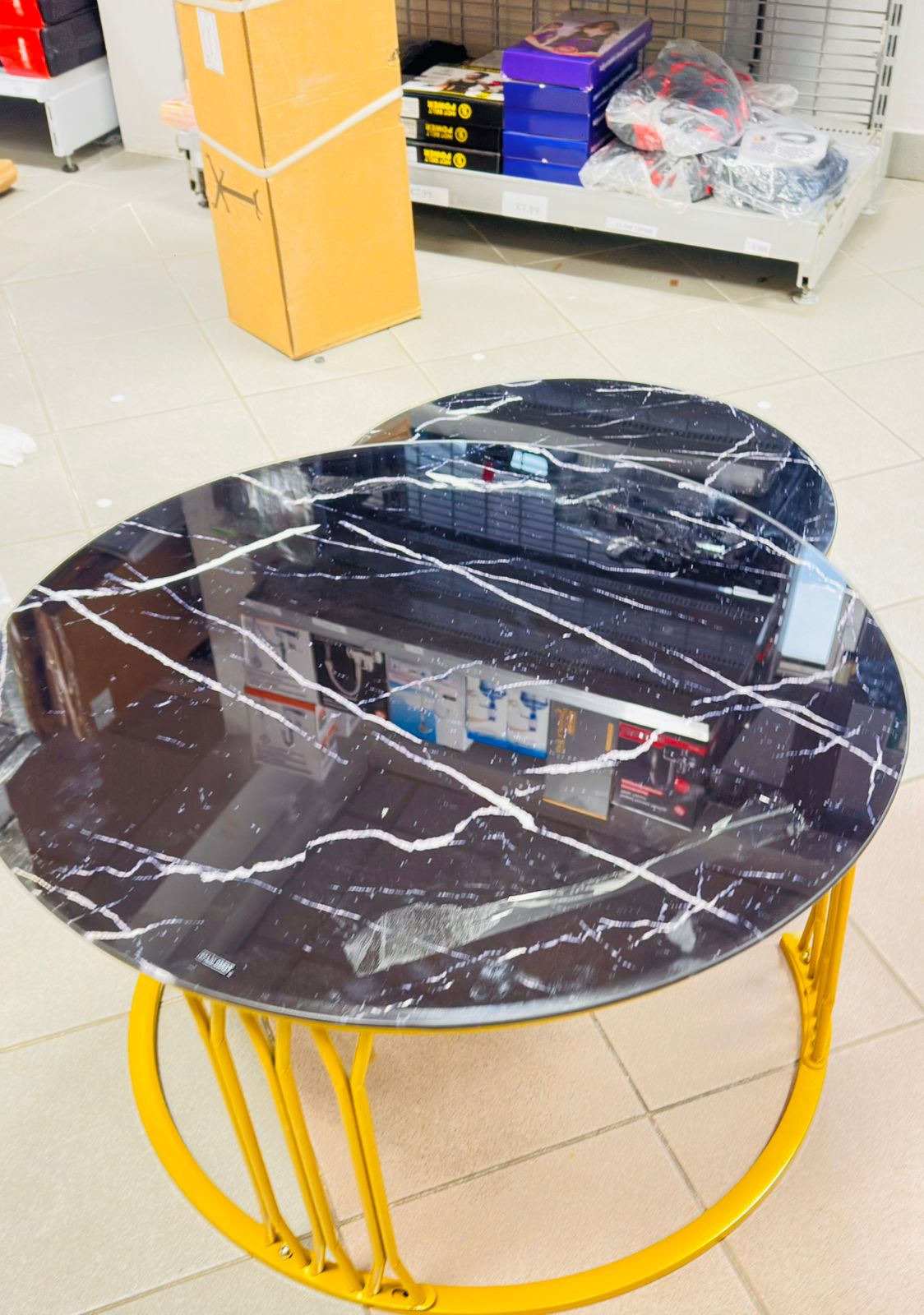 Dohányzóasztal szett – Fekete márvány