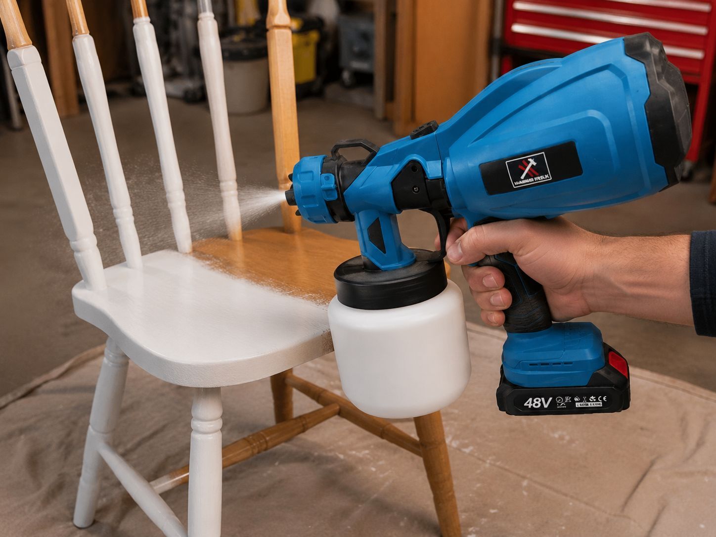 HAMMER TOOLS - festékpermetező 48V, 800W + 800 ml