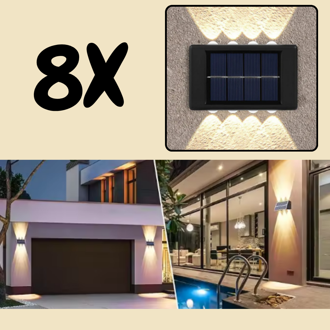 Fali dekorációs napelemes lámpa 8 darabos