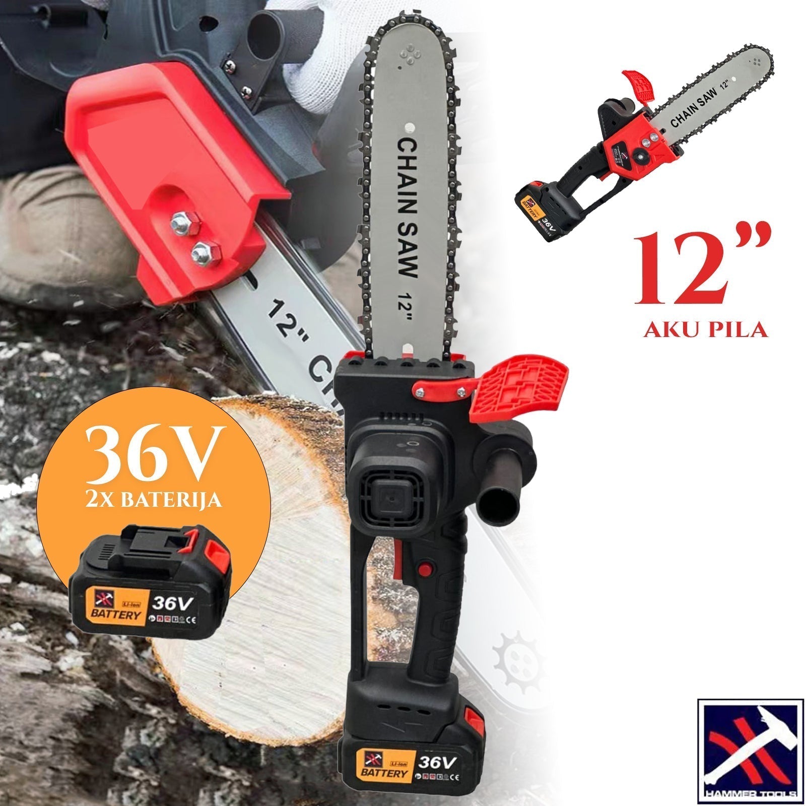 12 COLLIS AKKUMULÁTOROS FŰRÉSZ 2 AKKUMULÁTORRAL 36 V-OS KALAPÁCS SZERSZÁMOK