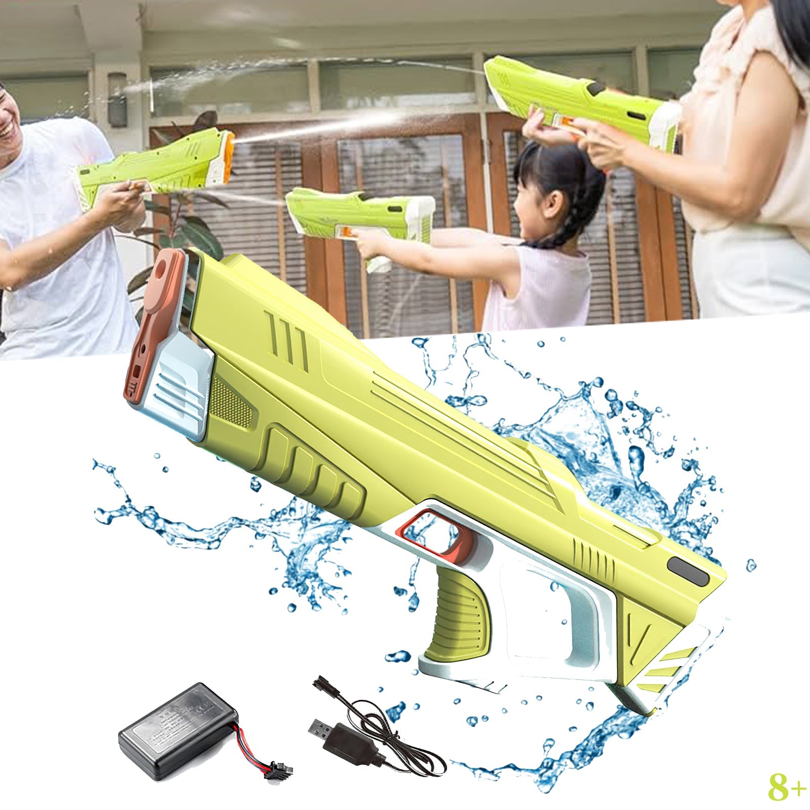 Szuper vízipisztoly újratölthető akkumulátorral