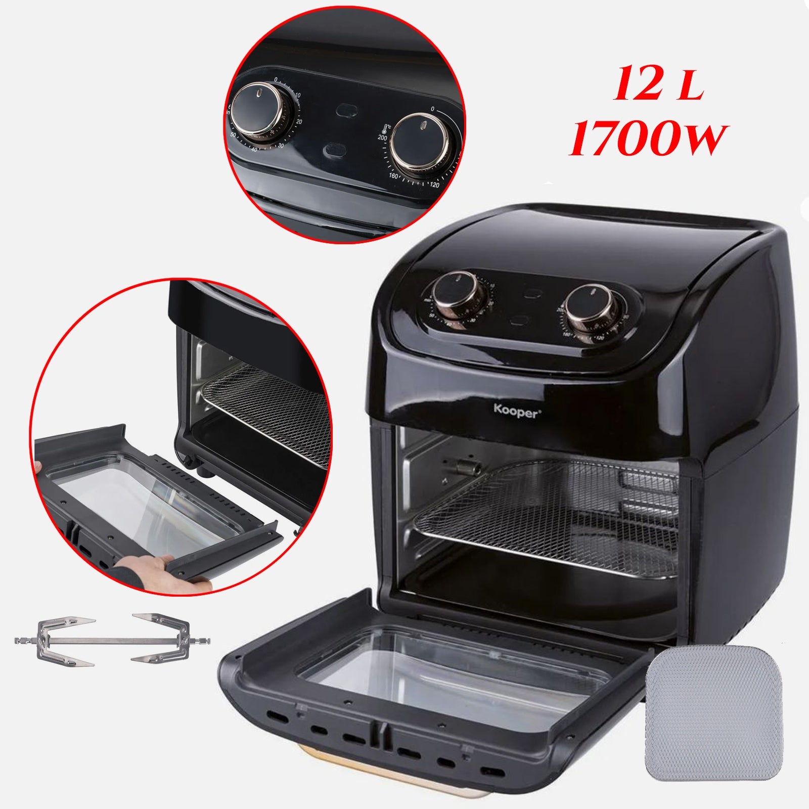 MIAMI FORRÓLEVEGŐS FRYER 4 AZ 1-BEN 12L 1700W