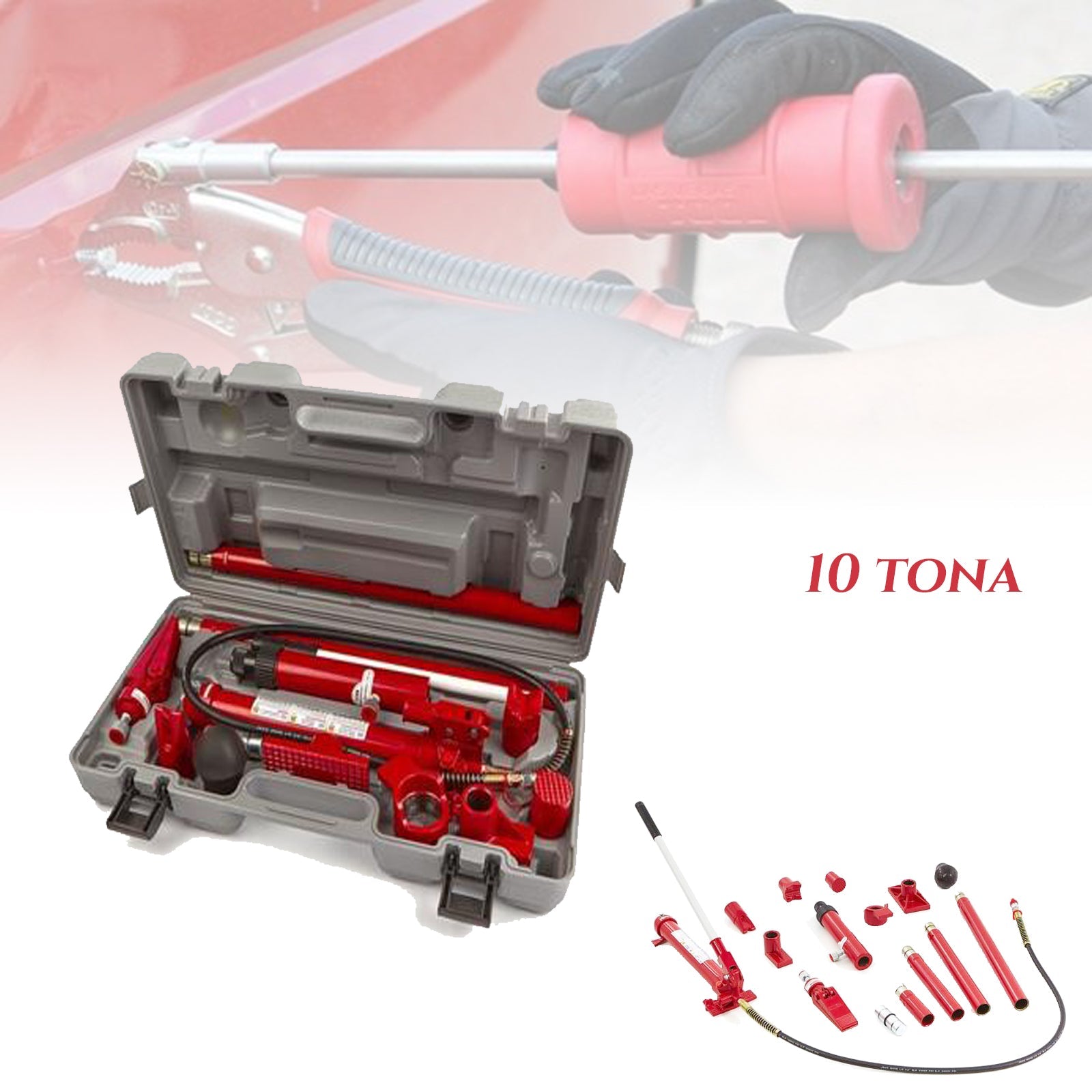 HIDRAULIKUS KÉSZLET JÁRMŰ KASZNIJAVÍTÁSHOZ 10T/20T