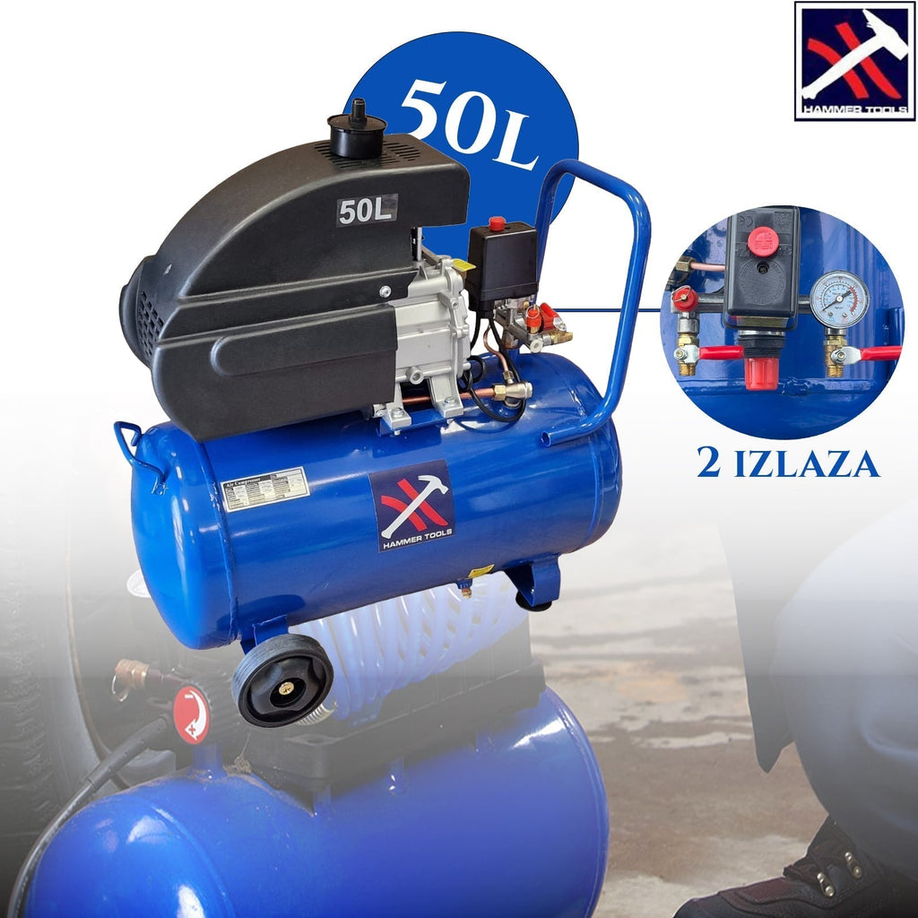 HAMMER TOOLS 50L-ES KOMPRESSZOR 2 KIMENETTEL