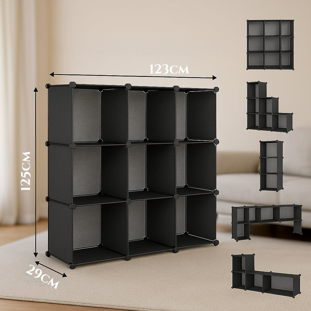 Nyitott polc könyvekhez és rendszerezéshez - 9 kocka