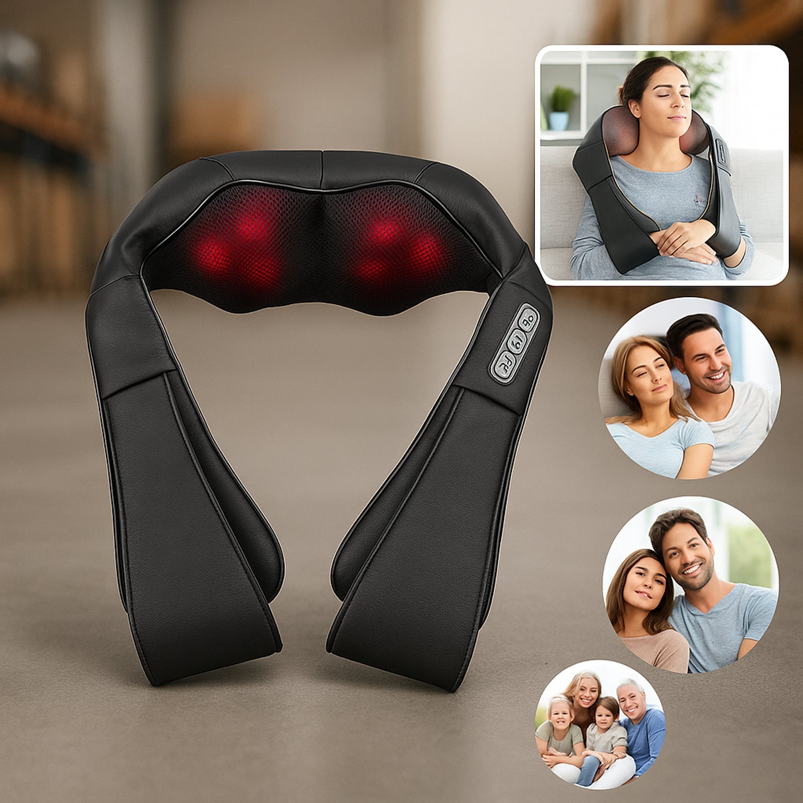 Shiatsu nyak- és teljes test masszírozó fűtéssel