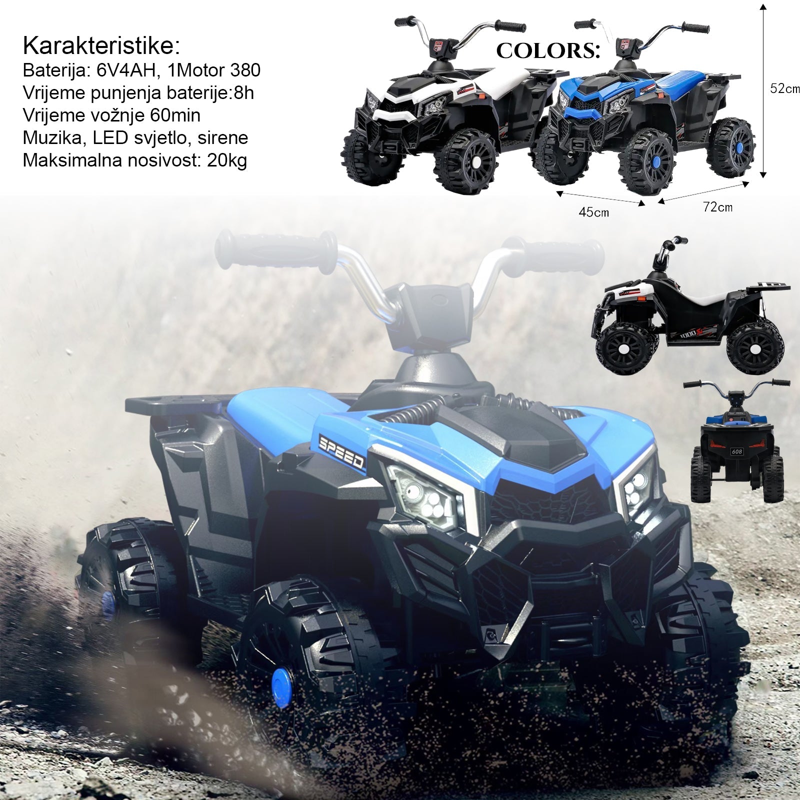 Gyerek elektromos quad SPEED