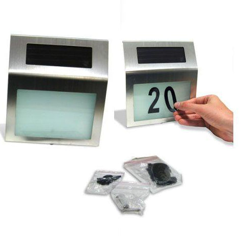 Napelemes LED lámpa házszámmal