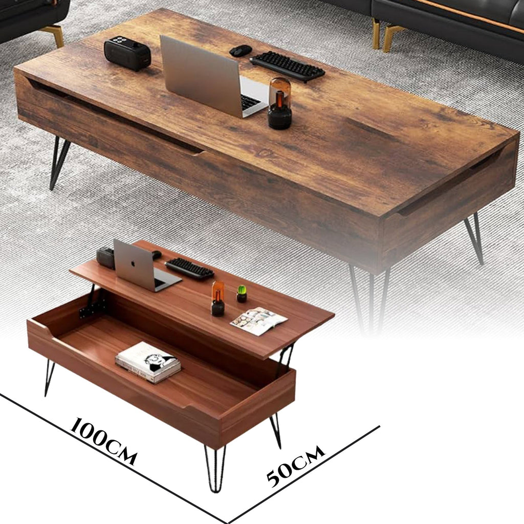 Modern felnyitható dohányzóasztal tárolóhellyel