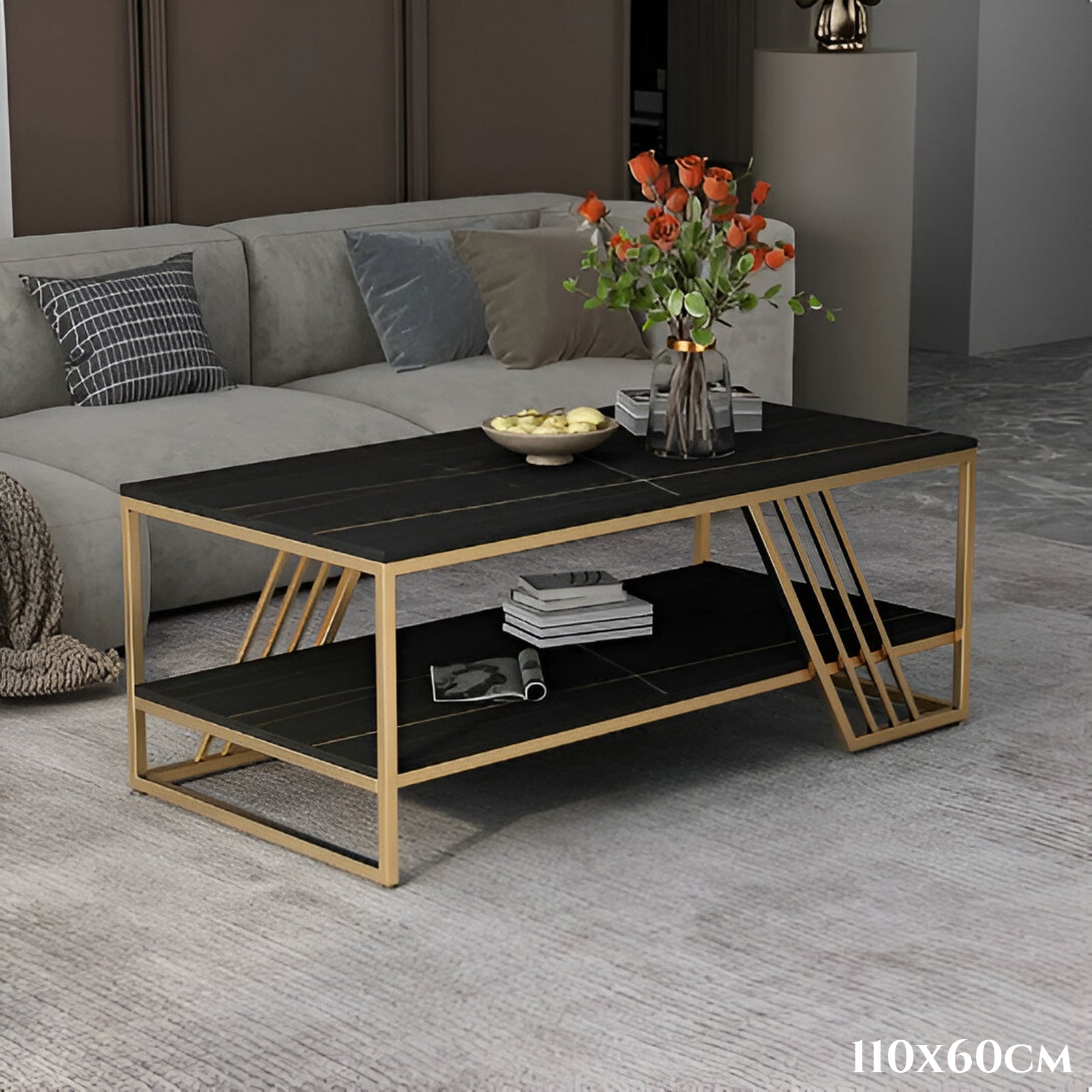 Fekete-arany dohányzóasztal