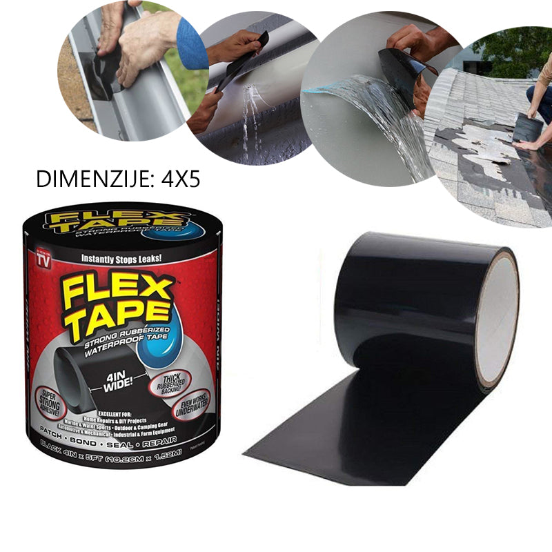 Szuper erős, rugalmas ragasztószalag, gumírozott, vízálló 4x5