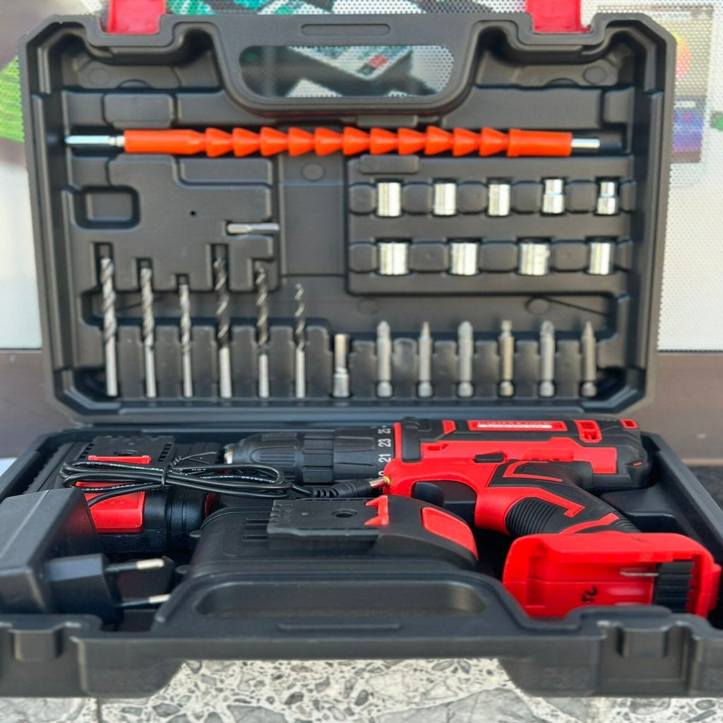 Akkus fúró-csavarozó 18V (28 darabos készlet) X2 akkumulátor