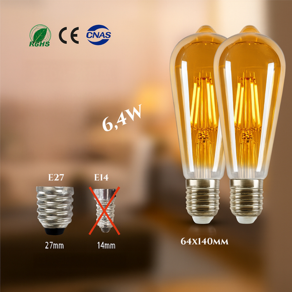 2 DB LED Edison izzó E27 - modern retro elegancia