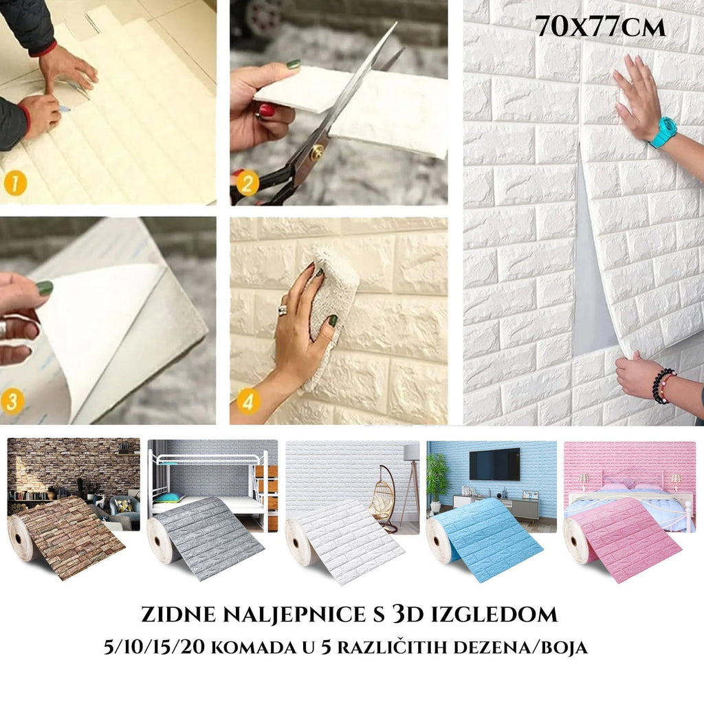 3D-s megjelenésű falmatricák 70x77